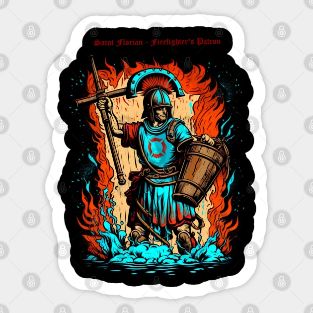 Saint Florian - Firefighter's Patron Sticker by Leo Carneiro